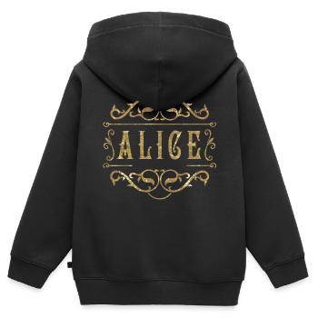 Alice or - Sweat Premium à capuche zippé enfant bio - noir - Dos - AI Model Kid Male (0cm)