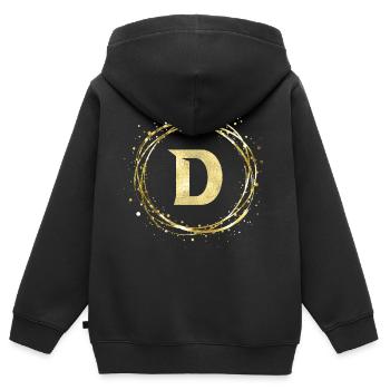 D - Kinder Premium Organic Zip Hoodie - Schwarz - Hinten - AI Model Kid Male (0cm)