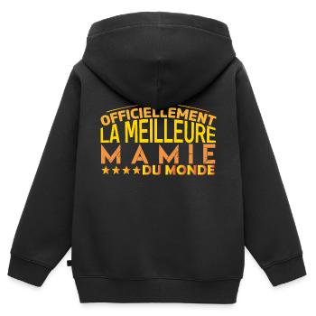 mamie meilleure Mamie cadeau pour mamie - Sweat Premium à capuche zippé enfant bio - noir - Dos - AI Model Kid Male (0cm)
