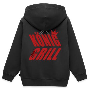 König am Grill Grillbesteck - Kinder Premium Organic Zip Hoodie - Schwarz - Hinten - AI Model Kid Male (0cm)