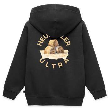 Heuroller Ultra L - Kinder Premium Organic Zip Hoodie - Schwarz - Hinten - AI Model Kid Male (0cm)