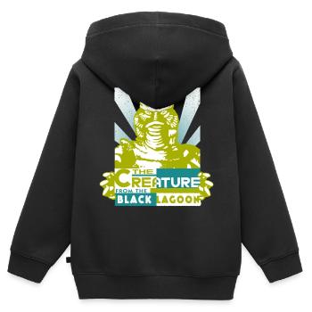 Universal Monsters Black Lagoon Creature - Sweat Premium à capuche zippé enfant bio - noir - Dos - AI Model Kid Male (0cm)
