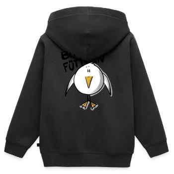 Möwe Füttern - Kinder Premium Organic Zip Hoodie - Schwarz - Hinten - AI Model Kid Male (0cm)