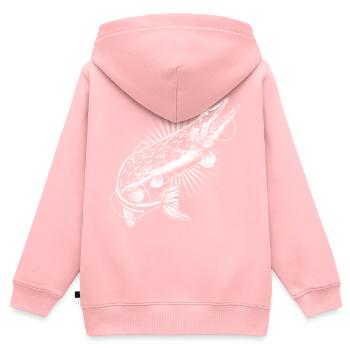 Pike Angler - Kids Premium Organic Zip-up Hoodie - rose - Back - AI Model Kid Female (0cm)