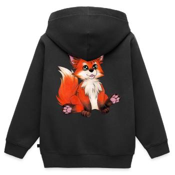 Niedliches Fuchs Kind Geschenkidee für Fuchsfan - Kinder Premium Organic Zip Hoodie - Schwarz - Hinten - AI Model Kid Male (0cm)