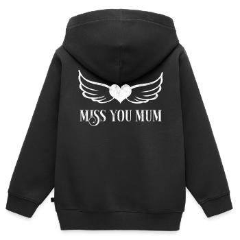 Ich vermisse dich, Mama - Kinder Premium Organic Zip Hoodie - Schwarz - Hinten - AI Model Kid Male (0cm)
