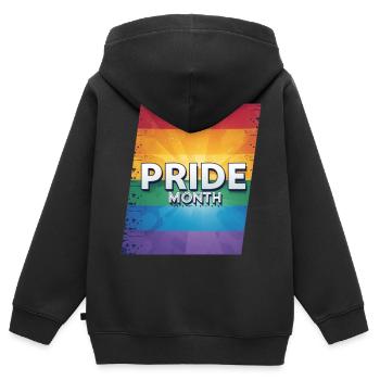 LGBTQ Pride Month - Kinder Premium Organic Zip Hoodie - Schwarz - Hinten - AI Model Kid Male (0cm)