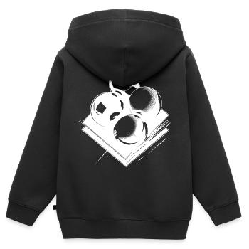Boules de billard Croquis - Sweat Premium à capuche zippé enfant bio - noir - Dos - AI Model Kid Male (0cm)