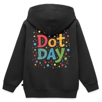 JOURNÉE DU POINT DE VUE - Sweat Premium à capuche zippé enfant bio - noir - Dos - AI Model Kid Male (0cm)