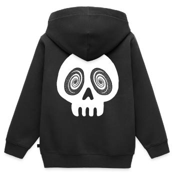 Crâne galactique - Sweat Premium à capuche zippé enfant bio - noir - Dos - AI Model Kid Male (0cm)