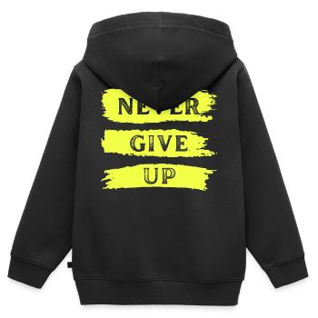 Ne jamais abandonner 2 - Sweat Premium à capuche zippé enfant bio - noir - Dos - AI Model Kid Male (0cm)