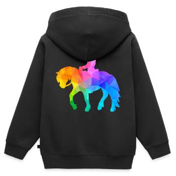 Pony Riding Boy - Kids Premium Organic Zip-up Hoodie - black - Back - AI Model Kid Male (0cm)