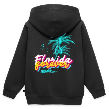 Florida Forever Palmenparadies - Kinder Premium Organic Zip Hoodie - Schwarz - Hinten - AI Model Kid Male (0cm)