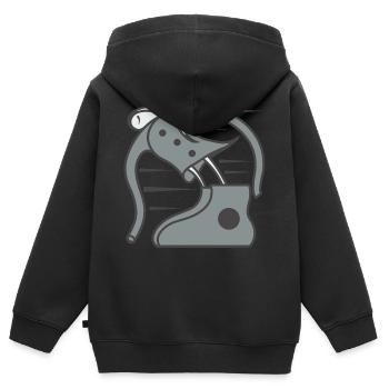 Trotz aller Widrigkeiten - Kinder Premium Organic Zip Hoodie - Schwarz - Hinten - AI Model Kid Male (0cm)