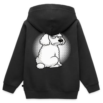 Caniche Caniche Propriétaire Caniche Amoureux Caniche Chien - Sweat Premium à capuche zippé enfant bio - noir - Dos - AI Model Kid Male (0cm)