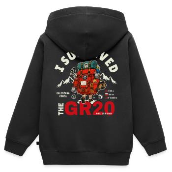 I Survived the GR20 corse cadeau randonnée - Sweat Premium à capuche zippé enfant bio - noir - Dos - AI Model Kid Male (0cm)