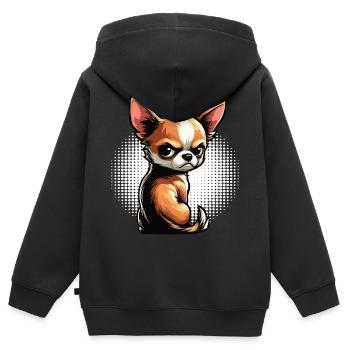 Chihuahua Chihuahua Propriétaire Chihuahuafan Chi Chis - Sweat Premium à capuche zippé enfant bio - noir - Dos - AI Model Kid Male (0cm)