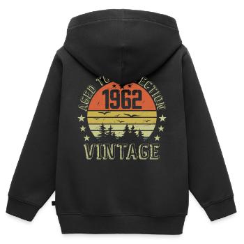 1962 Jahrgang Jahrgang Jahrgang 1962 1962 Geburtstagsgeschenk - Kinder Premium Organic Zip Hoodie - Schwarz - Hinten - AI Model Kid Male (0cm)