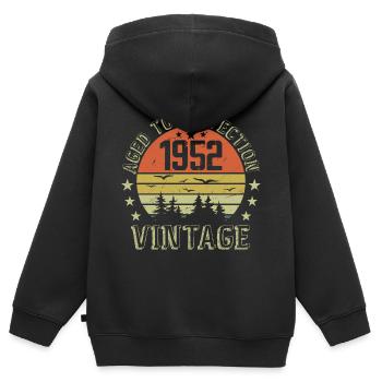 1952 Jahrgang Jahrgang Jahrgang 1952 1952 Geburtstagsgeschenk - Kinder Premium Organic Zip Hoodie - Schwarz - Hinten - AI Model Kid Male (0cm)