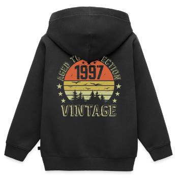 1997 Jahrgang Jahrgang Jahrgang 1997 Geburtstagsgeschenk 1997 - Kinder Premium Organic Zip Hoodie - Schwarz - Hinten - AI Model Kid Male (0cm)