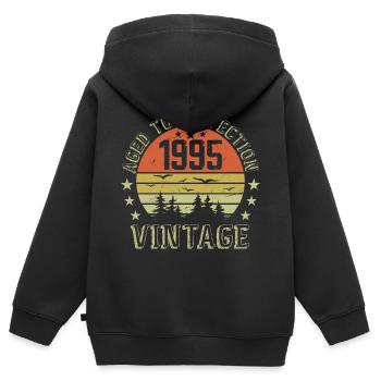 1995 Jahrgang Jahrgang Jahrgang 1995 Geburtstagsgeschenk 1995 - Kinder Premium Organic Zip Hoodie - Schwarz - Hinten - AI Model Kid Male (0cm)