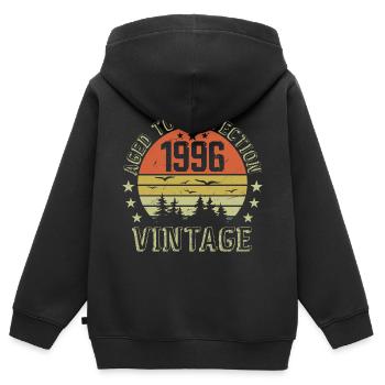 1996 Jahrgang Jahrgang Jahrgang 1996 Geburtstagsgeschenk 1996 - Kinder Premium Organic Zip Hoodie - Schwarz - Hinten - AI Model Kid Male (0cm)