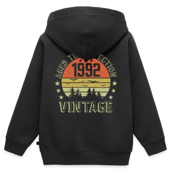 1992 Jahrgang Jahrgang Jahrgang 1992 Geburtstagsgeschenk 1992 - Kinder Premium Organic Zip Hoodie - Schwarz - Hinten - AI Model Kid Male (0cm)