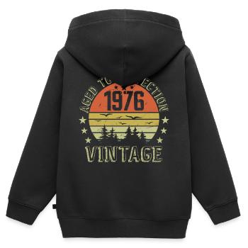 1976 Jahrgang Jahrgang Jahrgang 1976 Geburtstagsgeschenk 1976 - Kinder Premium Organic Zip Hoodie - Schwarz - Hinten - AI Model Kid Male (0cm)