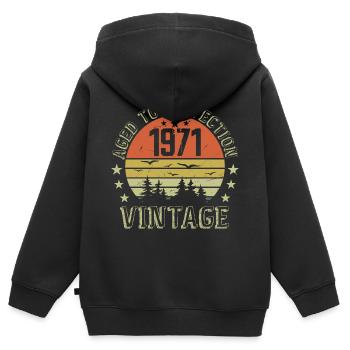 1971 Jahrgang Jahrgang Jahrgang 1971 1971 Geburtstagsgeschenk - Kinder Premium Organic Zip Hoodie - Schwarz - Hinten - AI Model Kid Male (0cm)