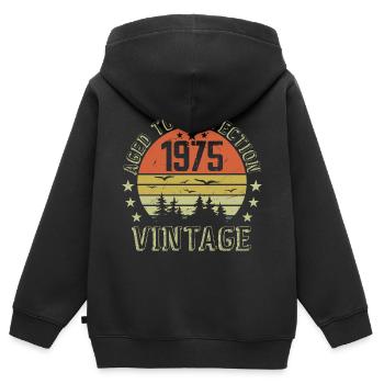 1975 Jahrgang Jahrgang Jahrgang 1975 1975 Geburtstagsgeschenk - Kinder Premium Organic Zip Hoodie - Schwarz - Hinten - AI Model Kid Male (0cm)