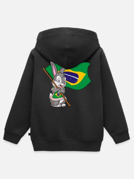 Brasilianer Hase - Kinder Premium Organic Zip Hoodie - Schwarz