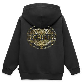 Chili - Kinder Premium Organic Zip Hoodie - Schwarz - Hinten - AI Model Kid Male (0cm)