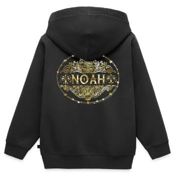Noé - Sweat Premium à capuche zippé enfant bio - noir - Dos - AI Model Kid Male (0cm)