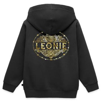 Léonie - Sweat Premium à capuche zippé enfant bio - noir - Dos - AI Model Kid Male (0cm)