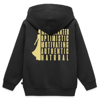 Wonderful woman - Kids Premium Organic Zip-up Hoodie - black - Back - AI Model Kid Male (0cm)