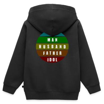 mode de vie masculin - Sweat Premium à capuche zippé enfant bio - noir - Dos - AI Model Kid Male (0cm)
