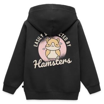 Nagetier Hamster - Kinder Premium Organic Zip Hoodie - Schwarz - Hinten - AI Model Kid Male (0cm)