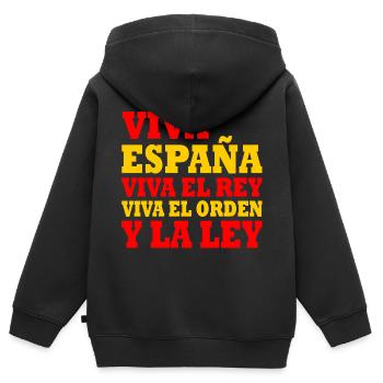 viva españa viva el rey viva el orden y la ley - Sweat Premium à capuche zippé enfant bio - noir - Dos - AI Model Kid Male (0cm)