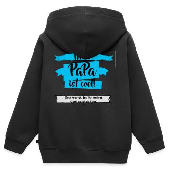 Mein Papa ist cool! Doch Götti noch cooler. - Kinder Premium Organic Zip Hoodie - Schwarz - Hinten - AI Model Kid Male (0cm)