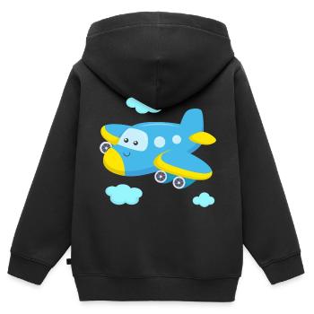 Flugzeug für Kinder Kleinkinder Babys - Kinder Premium Organic Zip Hoodie - Schwarz - Hinten - AI Model Kid Male (0cm)