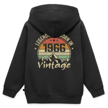 1966 Jahrgang 1966 Retro 1966 Jubiläumsgeschenk - Kinder Premium Organic Zip Hoodie - Schwarz - Hinten - AI Model Kid Male (0cm)