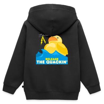 Badeente Ente Quietscheente - Kinder Premium Organic Zip Hoodie - Schwarz - Hinten - AI Model Kid Male (0cm)