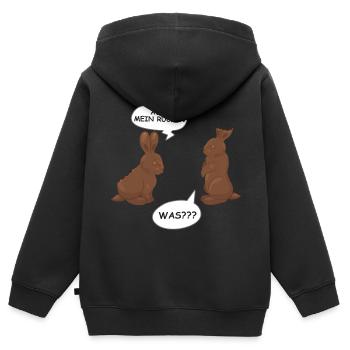 Lustiger Hase Kaninchen aus Schokolade Hasen - Kinder Premium Organic Zip Hoodie - Schwarz - Hinten - AI Model Kid Male (0cm)