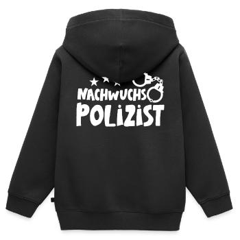 Nachwuchs Polizist Nachwuchs Polizistin Polizeiaut - Kinder Premium Organic Zip Hoodie - Schwarz - Hinten - AI Model Kid Male (0cm)