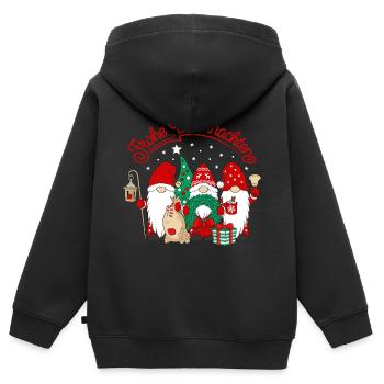 Wichtel Frohe Weihnachten Gnomies - Kinder Premium Organic Zip Hoodie - Schwarz - Hinten - AI Model Kid Male (0cm)