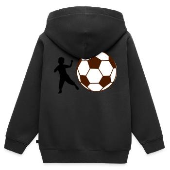 Football enfant - Sweat Premium à capuche zippé enfant bio - noir - Dos - AI Model Kid Male (0cm)