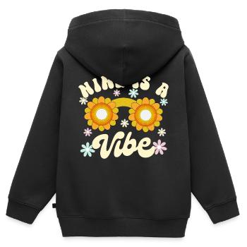 Né En 2013 9 Ans Anniversaire Enfant Fille Garçon - Sweat Premium à capuche zippé enfant bio - noir - Dos - AI Model Kid Male (0cm)