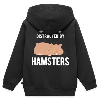 Nagetier Hamster - Kinder Premium Organic Zip Hoodie - Schwarz - Hinten - AI Model Kid Male (0cm)