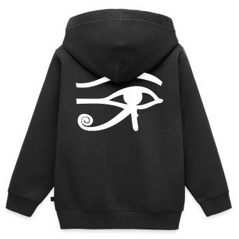 L’œil de Ra - Sweat Premium à capuche zippé enfant bio - noir - Dos - AI Model Kid Male (0cm)