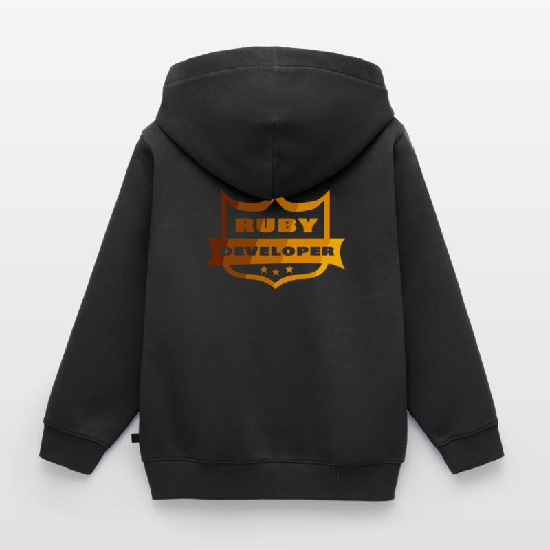 Ruby Developer Kids Premium Organic Zip-up Hoodie